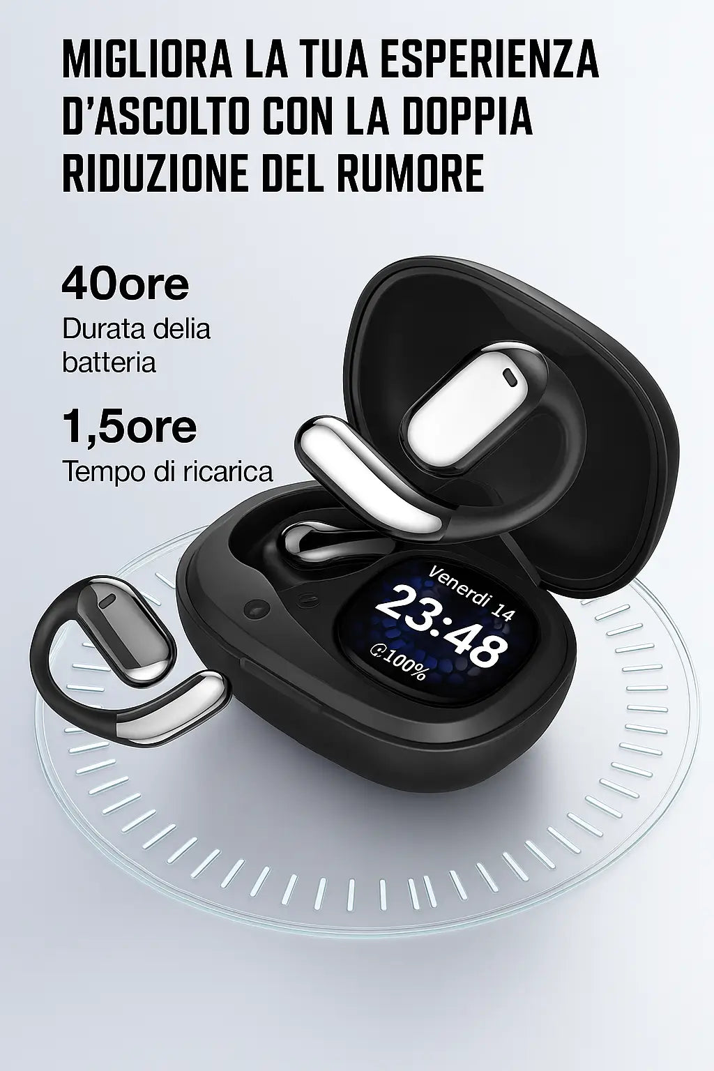 Osound® AirBone Sfera Pro a Conduzione Ossea con Display